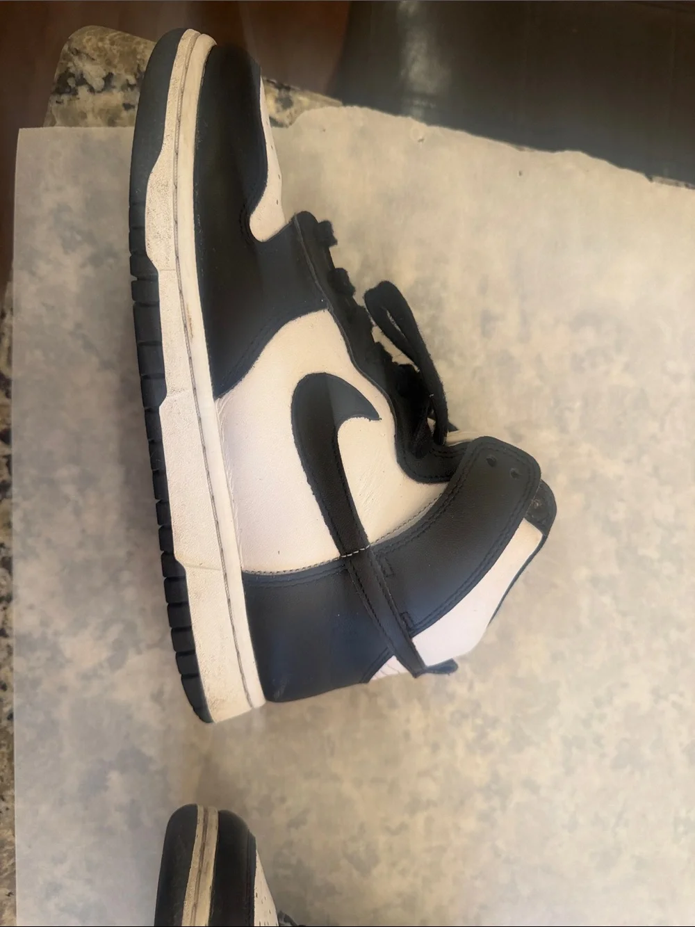 Nike  Black and White Mid-Top Sneakers
